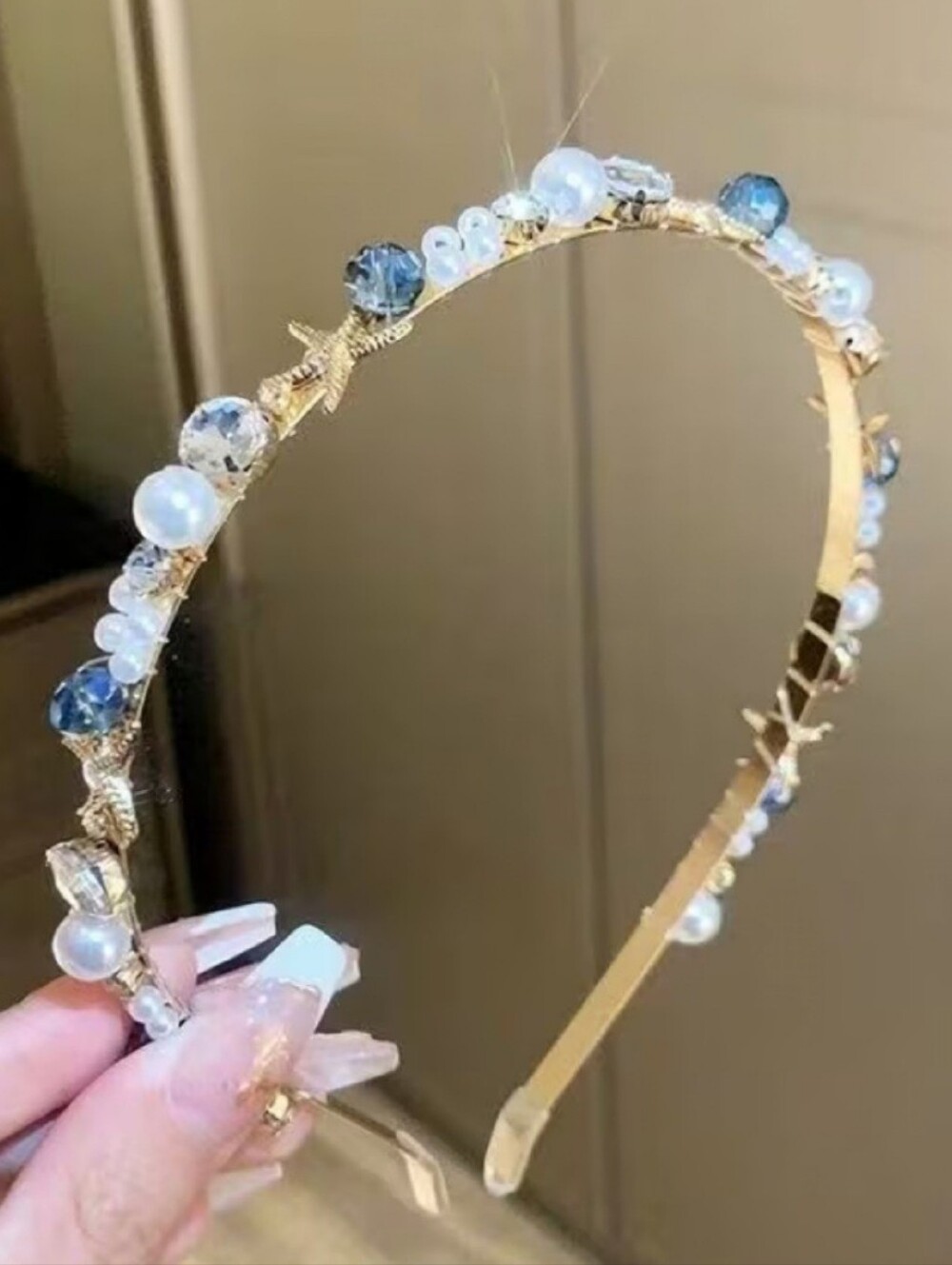 🌺Starfish Rhinestone Pearl Headband Beach Wear Hair Accessories - Picture 2 of 6